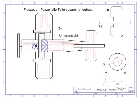 Flugzeug-Puzzel-Cad