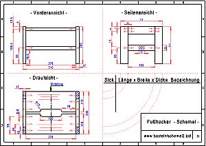 Fussbank Schemel Cad