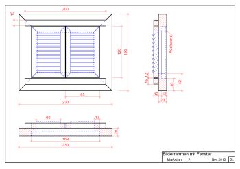 Bildfenster mit Lamellen Cad