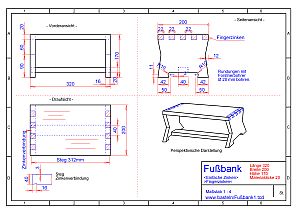 Fussbank mit
                                Fingerzinken Cad