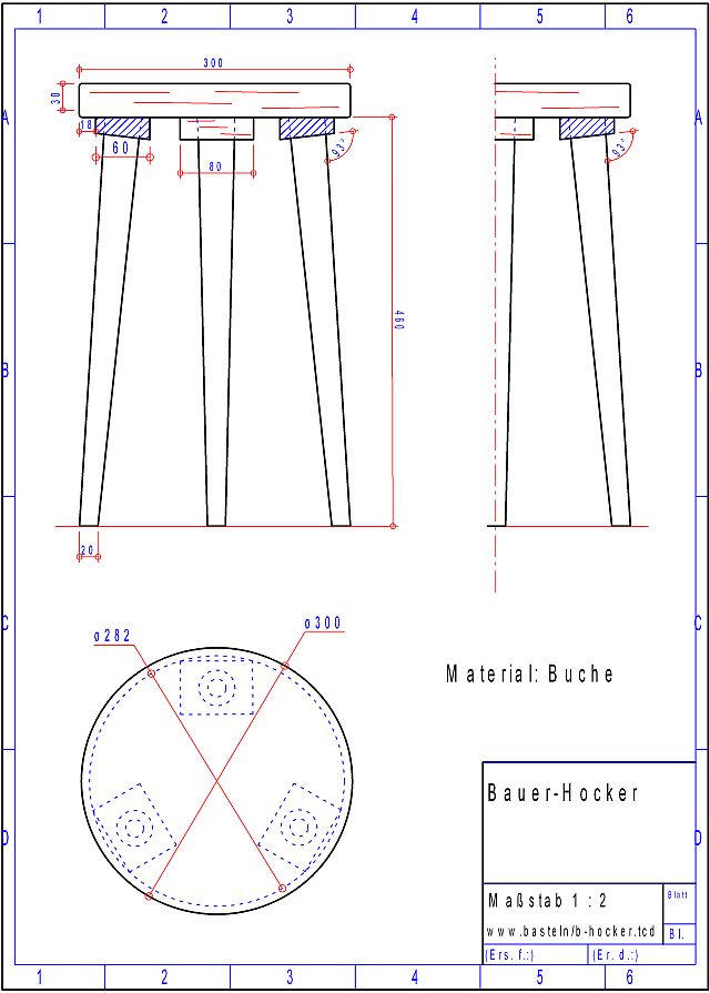 Schemel-Hocker Cad