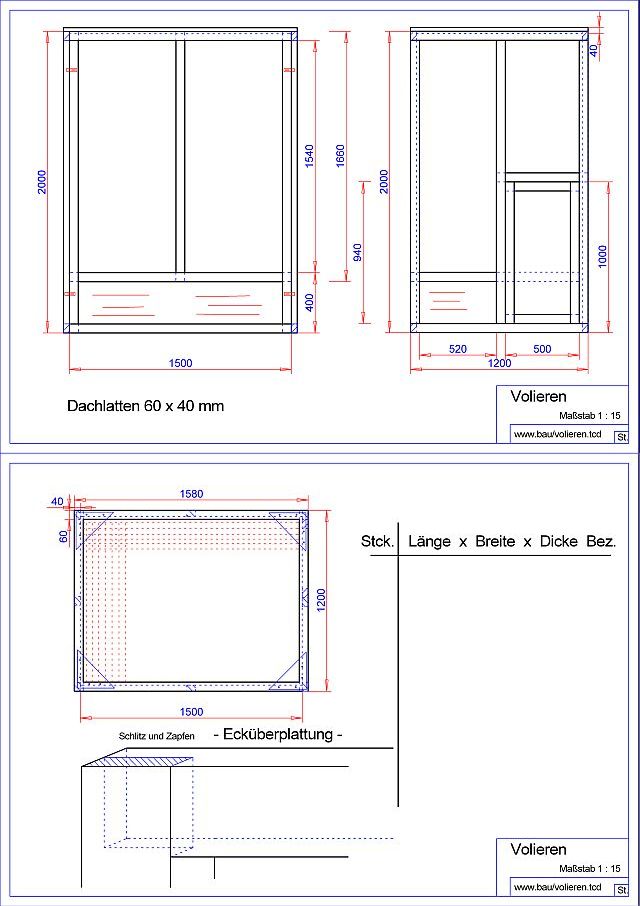 Voliere mit Draht und Schutz Rand-Cad