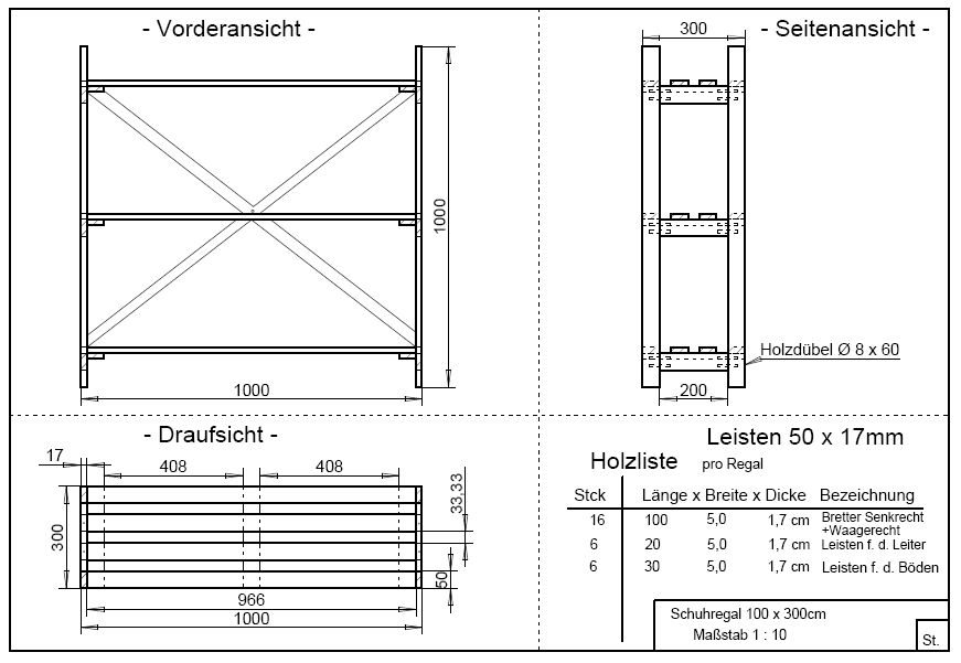 Schuhregal-Cad