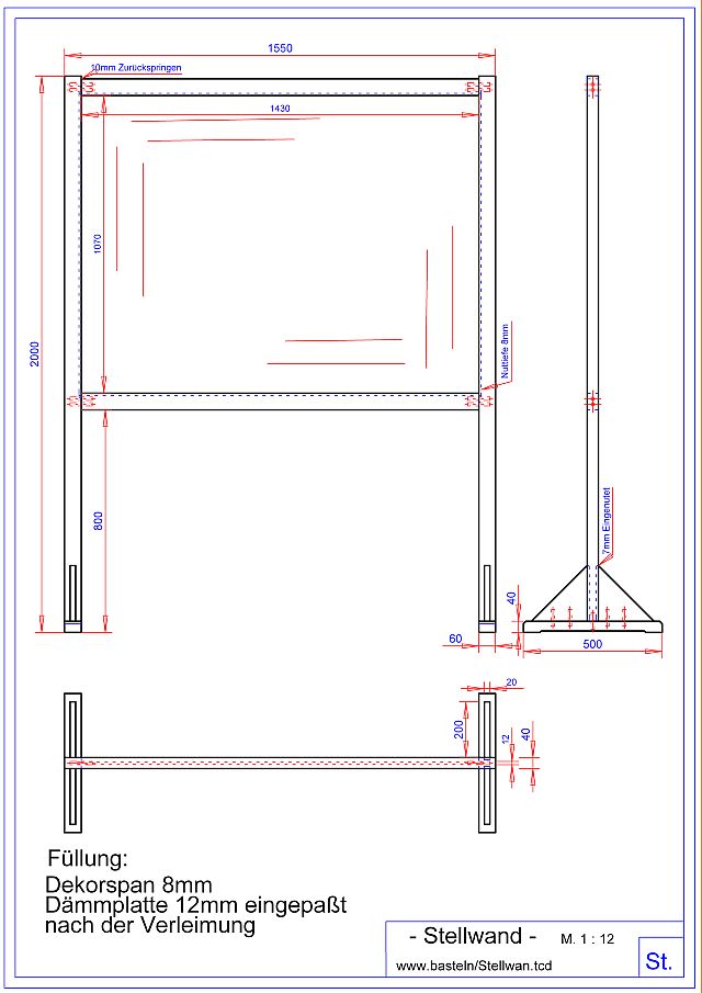 Stellwand Pinnwand Cad