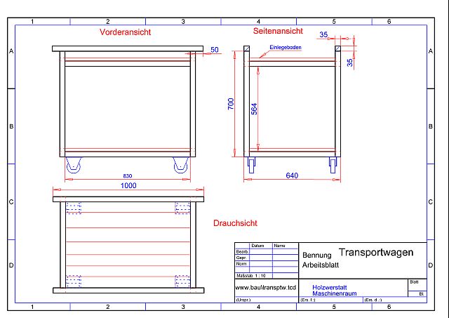 Transportwagen Werkstattwagen Cad