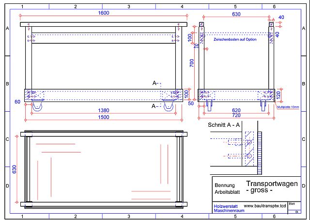 Transportwagen Werkstattwagen Cad