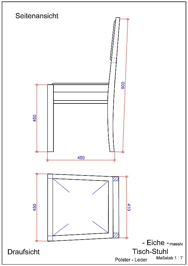 Stuhl Eiche Cad