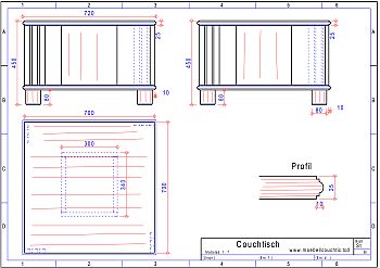 Couchtisch mit Ablage Cad