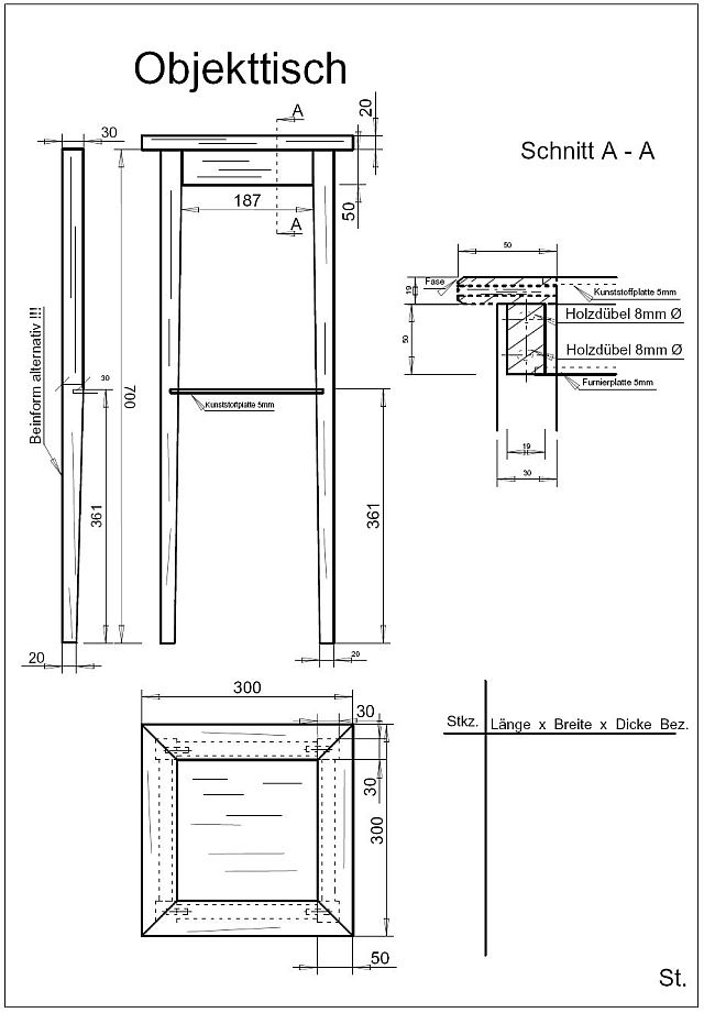 Objekttisch Cad