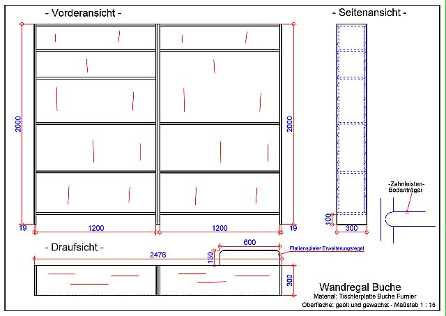 Wohnwandregal Cad