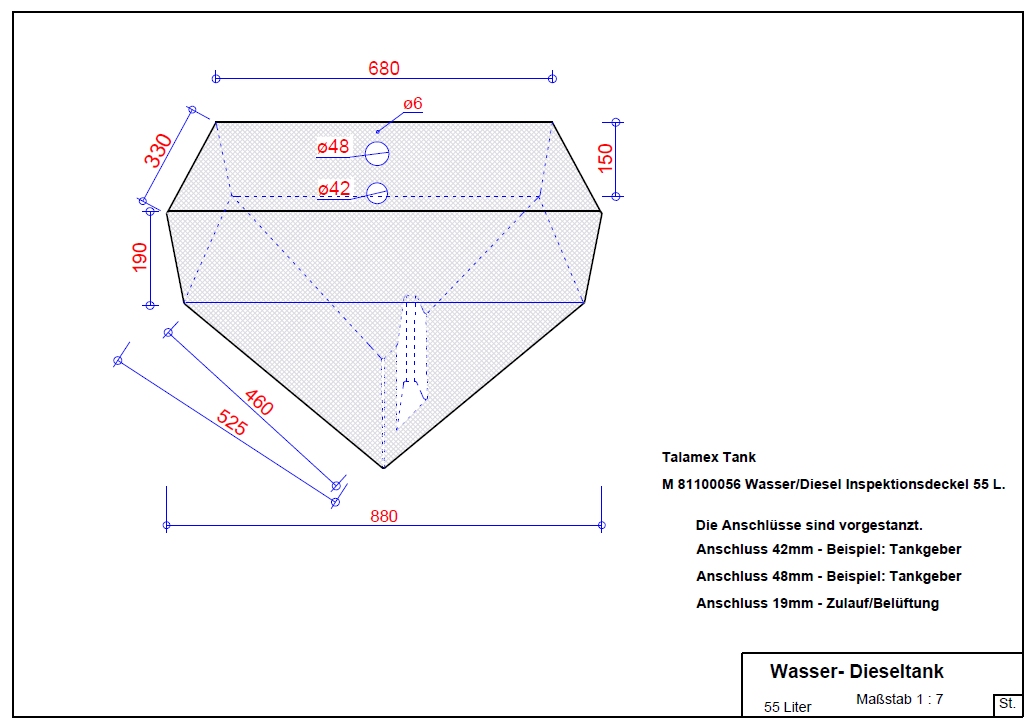 Dieseltank/Wassertank
              55Liter