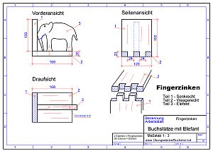 Fingerzinken Elefant cad