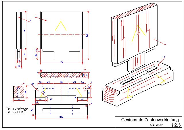 Gestemmte
              Zapfenverbindung