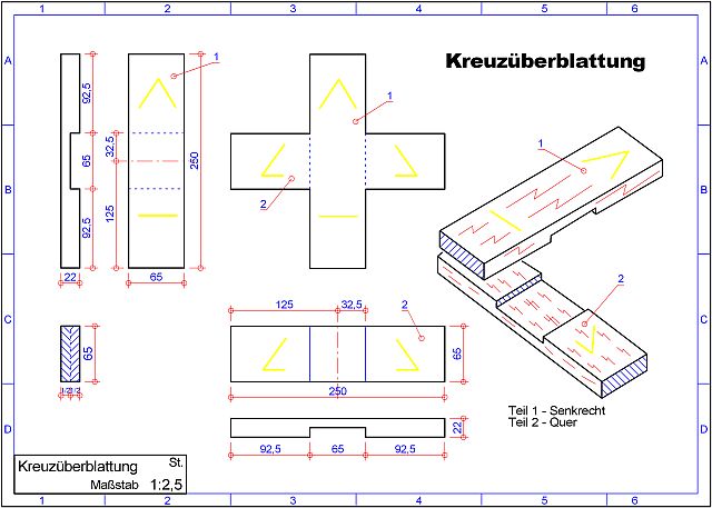 Kreuzberblattung Cad